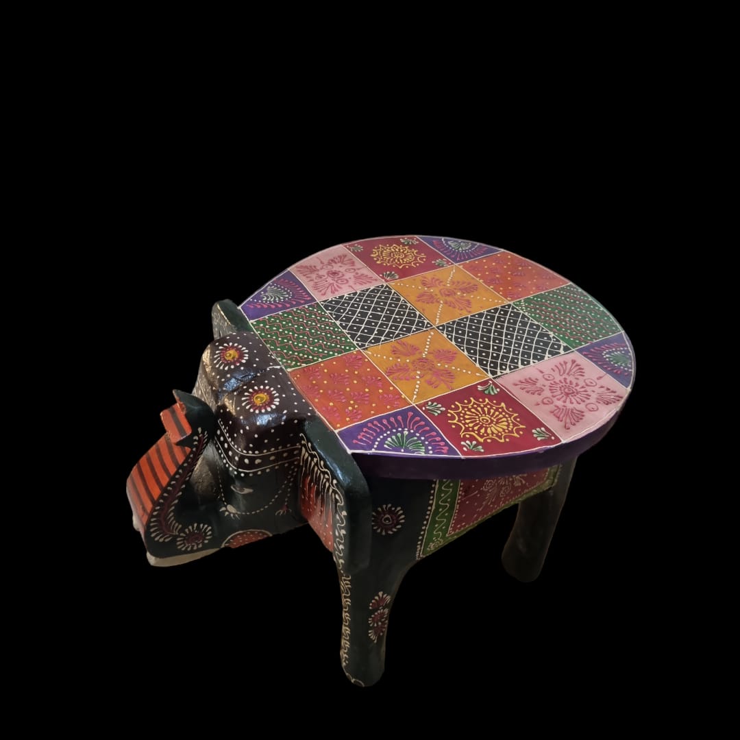 1 pc Wooden Elephant Stool Decorative