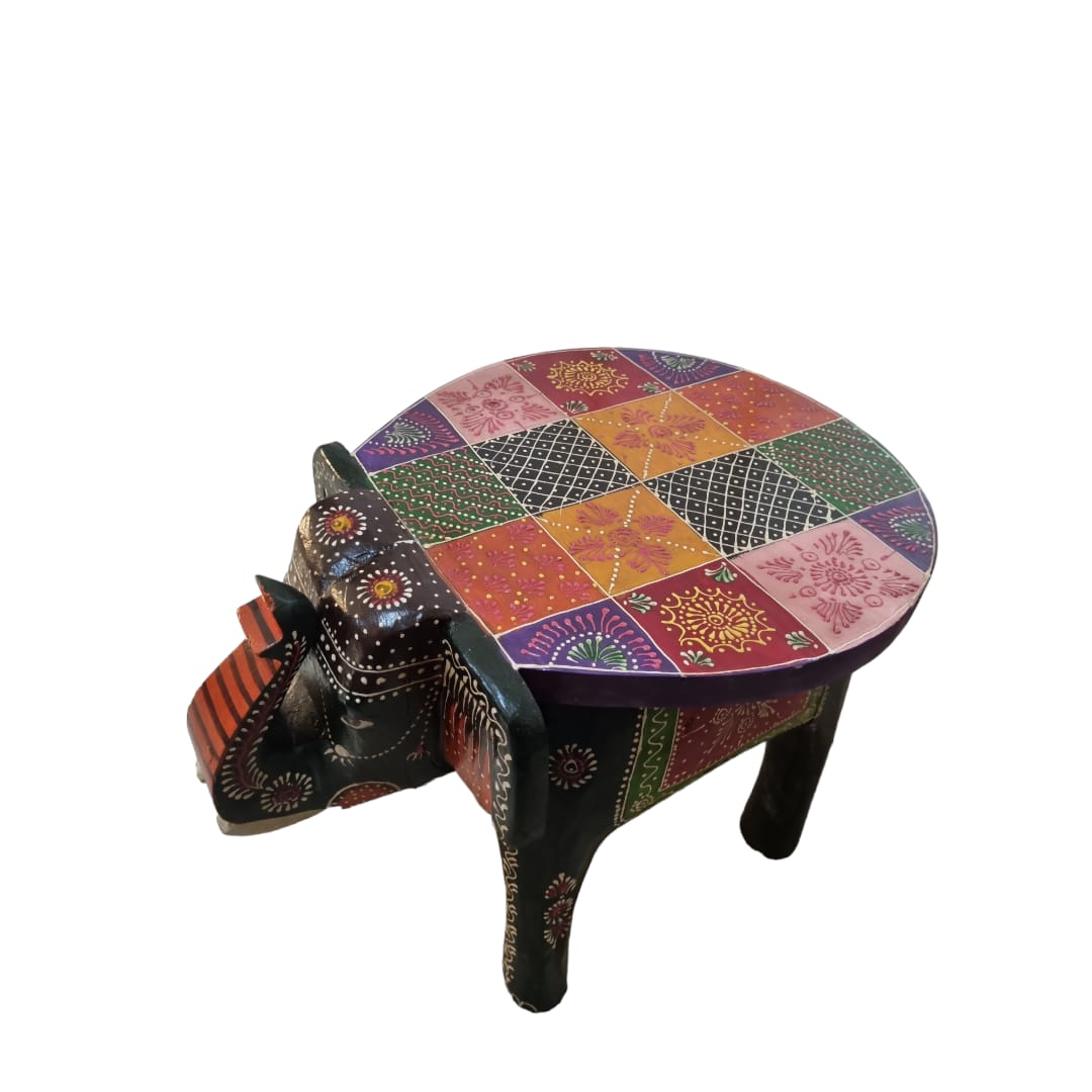 1 pc Wooden Elephant Stool Decorative