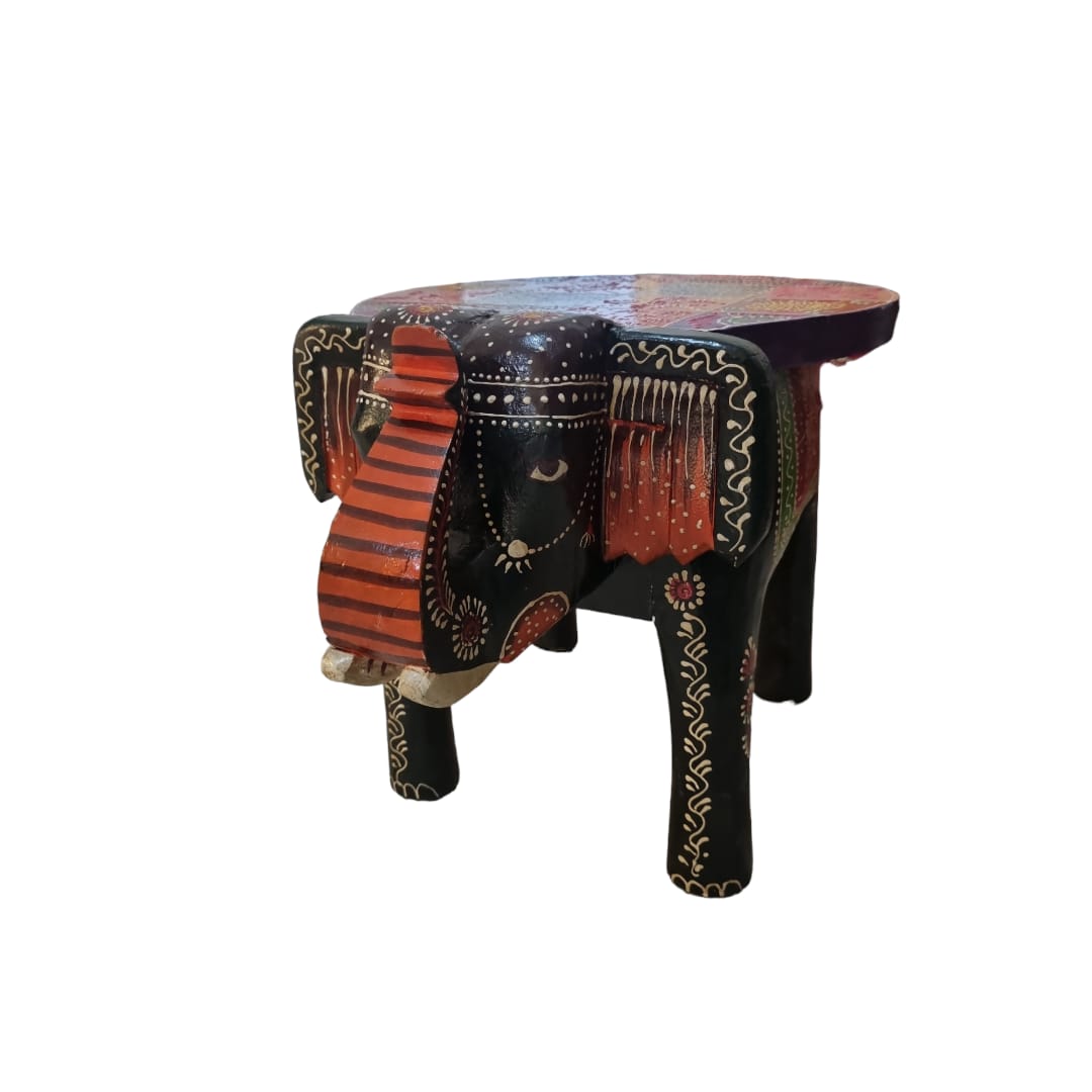 1 pc Wooden Elephant Stool Decorative