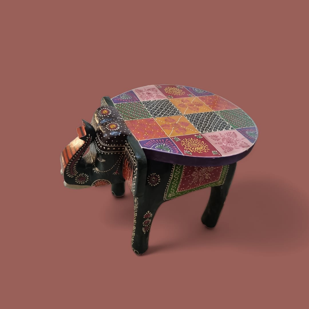 1 pc Wooden Elephant Stool Decorative