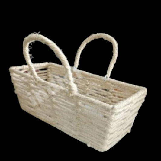 Multipurpose Jute rectangle basket, Used For Storage, Travelling, Gift hamper decoration, 1 Piece
