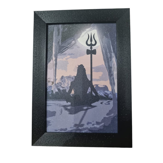 Wall Art Of Shiva In Himalaya With Frame for Home and Office Decor