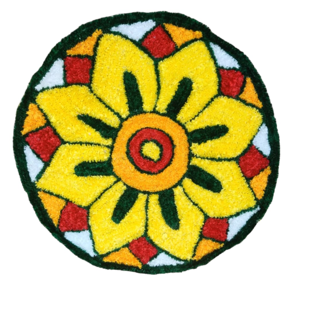 Multicolor Circle  Rangoli Mat 2x2 Ft