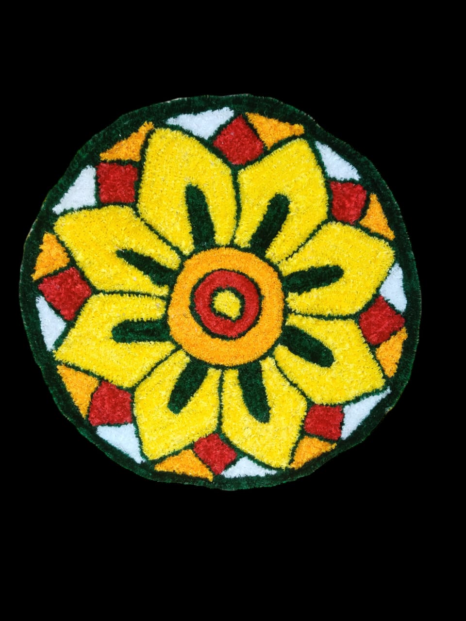 Multicolor Circle  Rangoli Mat 2x2 Ft