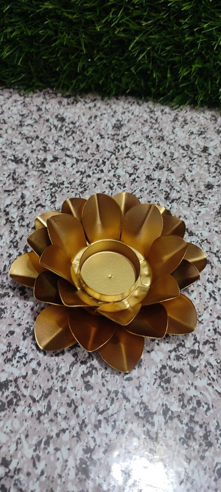 Lotus Golden Tea Light Candle Holder