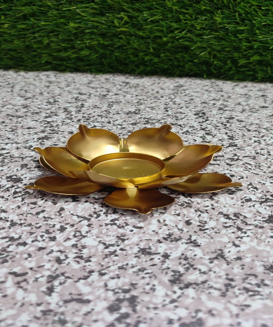 Lotus Golden Tealight Candle Holders