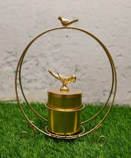 Metal Ring with Parrot Jar