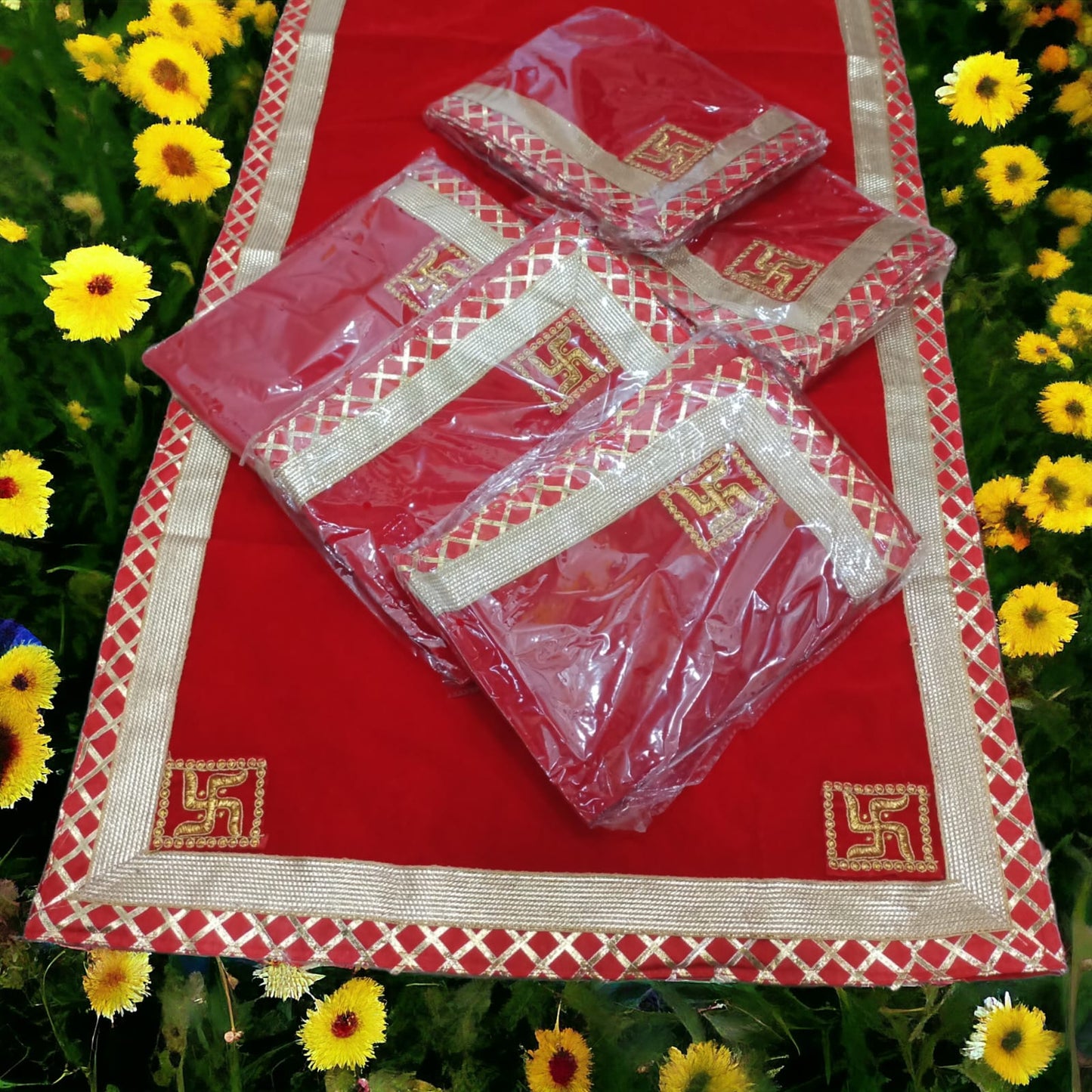 Rectangluar Velvet Pooja Aasan, Mat 60*76(in cm)