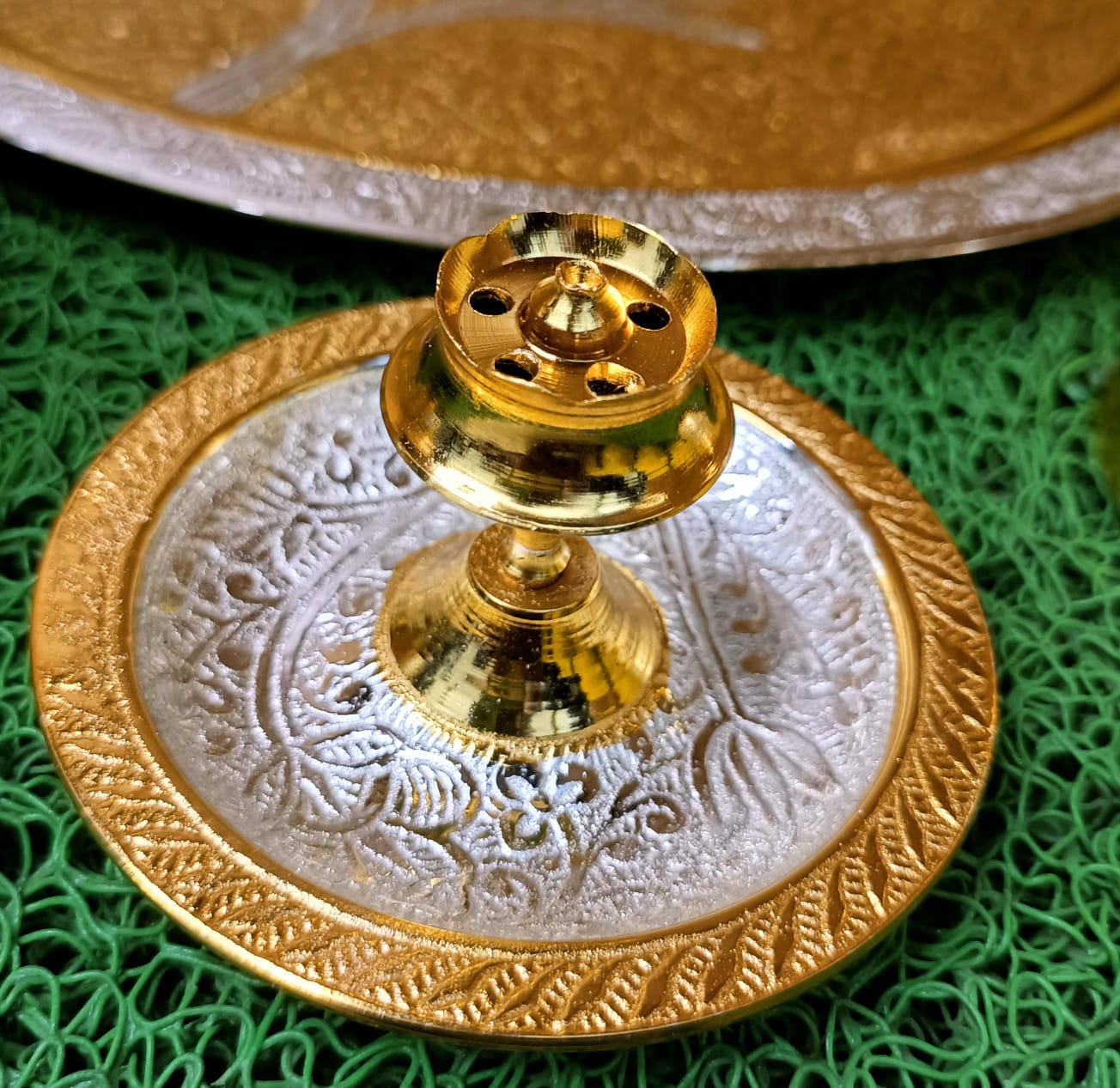 Gold & Silver Meenakari Pooja Thali Set