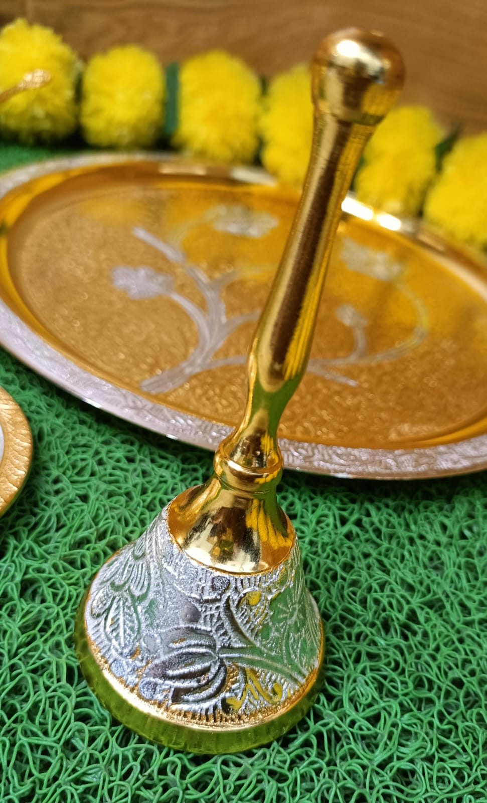 Gold & Silver Meenakari Pooja Thali Set