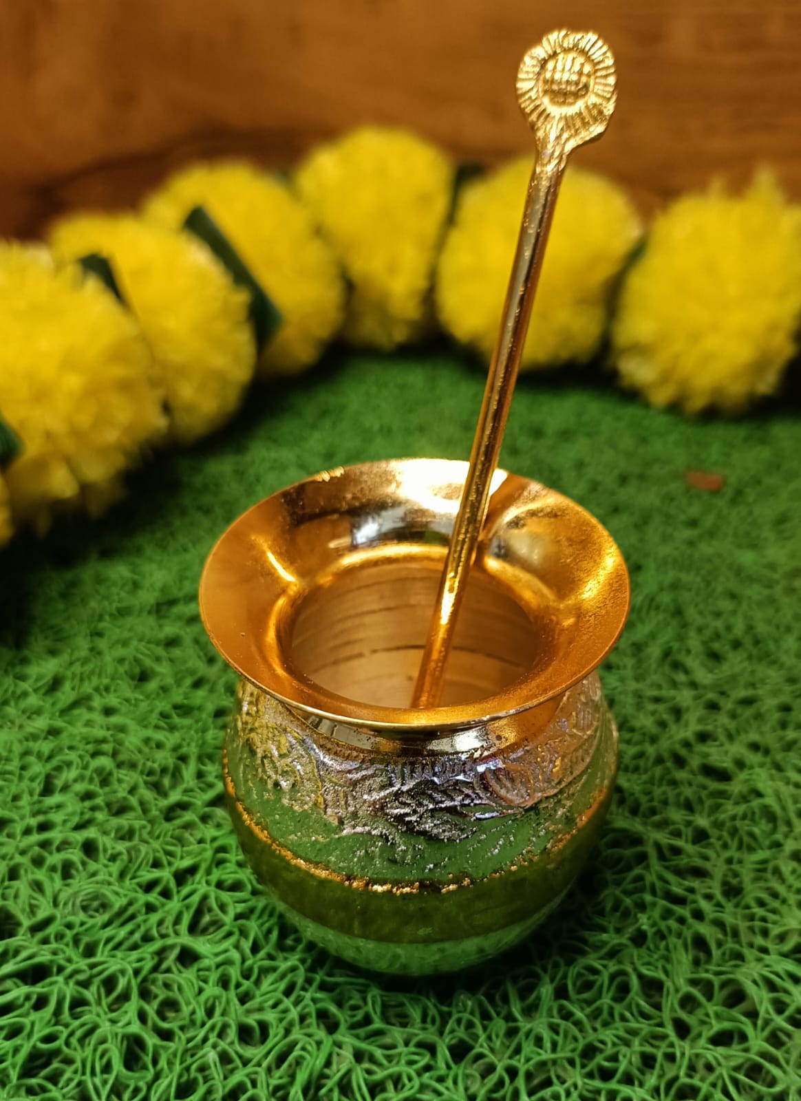 Gold & Silver Meenakari Pooja Thali Set