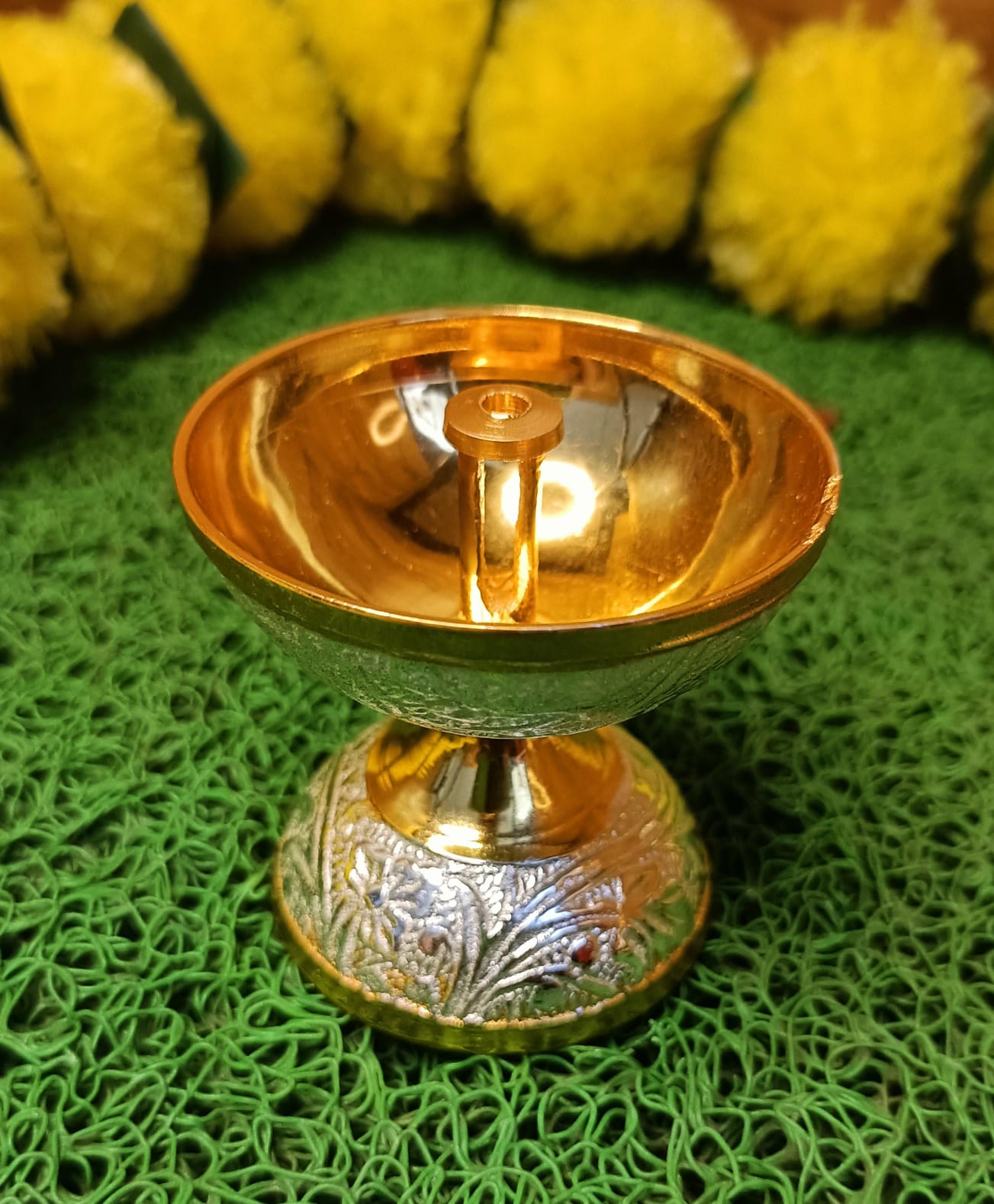 Gold & Silver Meenakari Pooja Thali Set