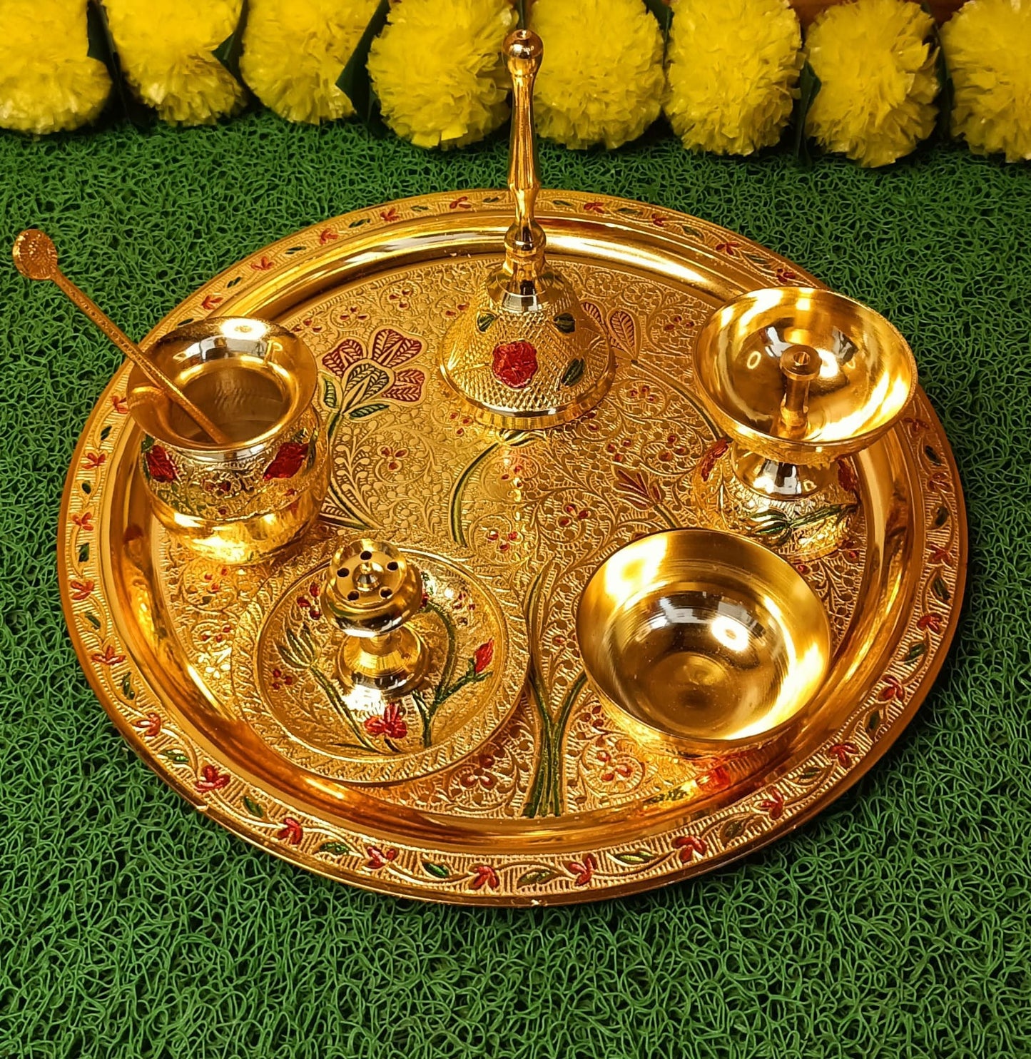 Meenakari Pooja Thali Set