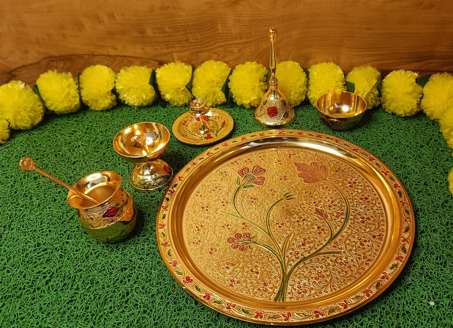 Meenakari Pooja Thali Set