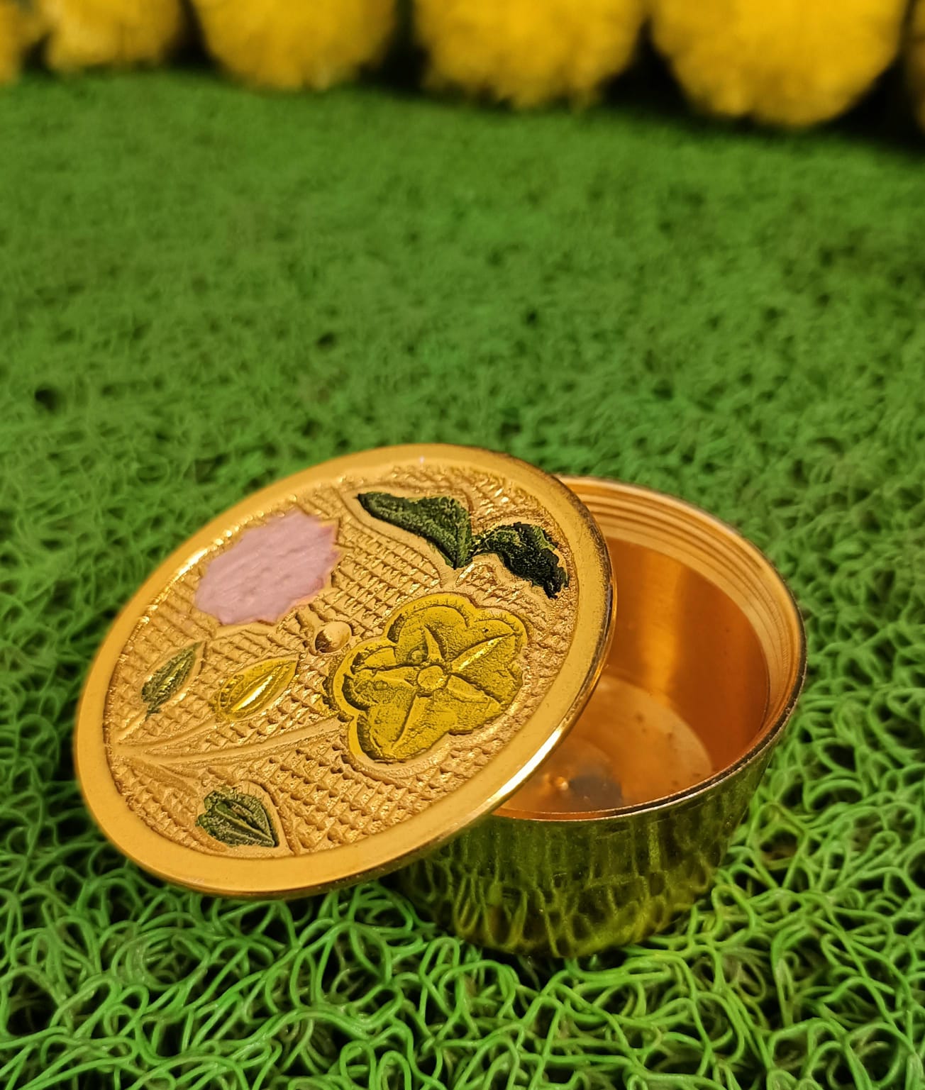 Floral Meenakari Pooja Thali set