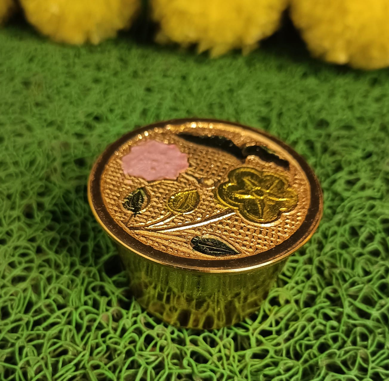 Floral Meenakari Pooja Thali set