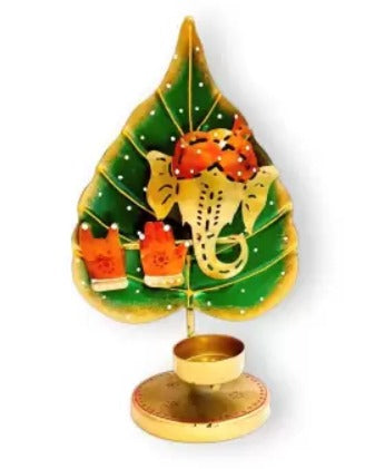 1 pc Metal T-Light Ganesh (Candle Holder) Showpiece for Home Décor