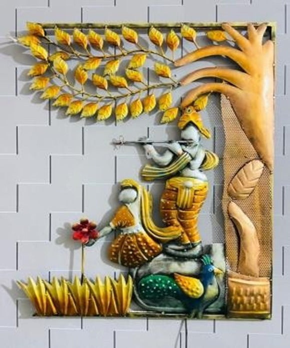 Wall Hanging Modern Radha Krishna Metal Wall Art