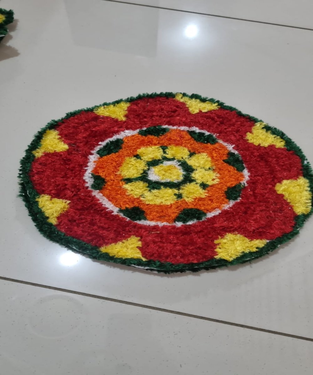 Multicolor Rangoli Mat 1 Ft