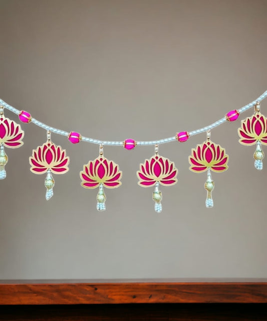 Pink Lotus with Pearls Bandanwar/Toran