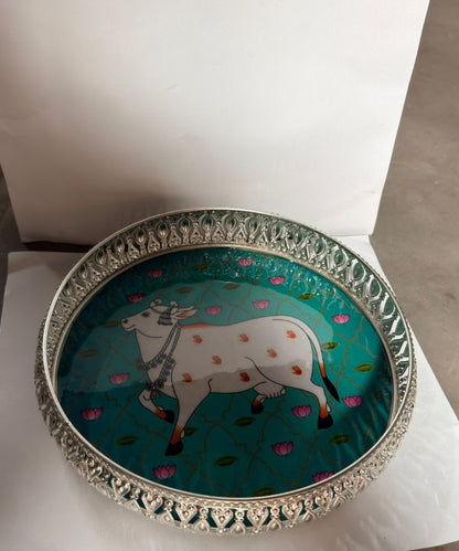 Decorative Serving Tray – Kamdhenu Cow Design