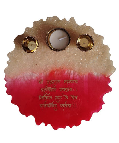 Resin Pooja Thali with Vakratunda Mahakaya Mantra