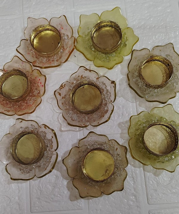 Resin Flower Tea Light Holder