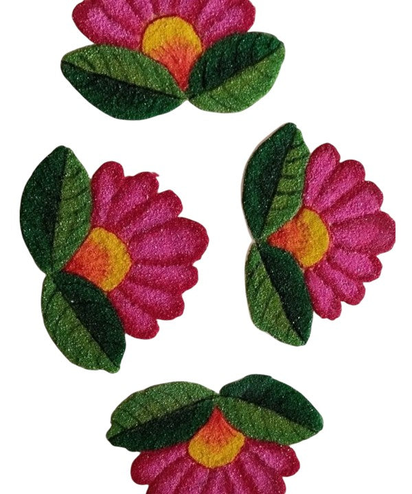 Pink Floral Rangoli Mat 1 feet
