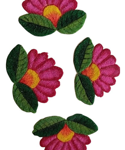 Pink Floral Rangoli Mat 1 feet