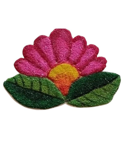 Pink Floral Rangoli Mat 1 feet