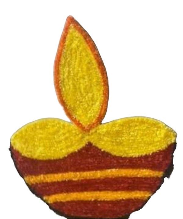1 feet Rangoli mat diya