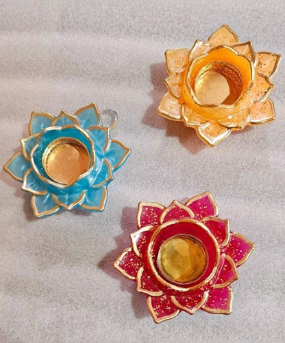 Resin Lotus Flower Tea Light Holder
