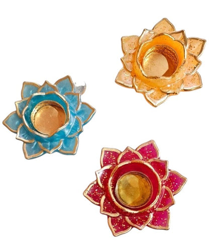 Resin Lotus Flower Tea Light Holder