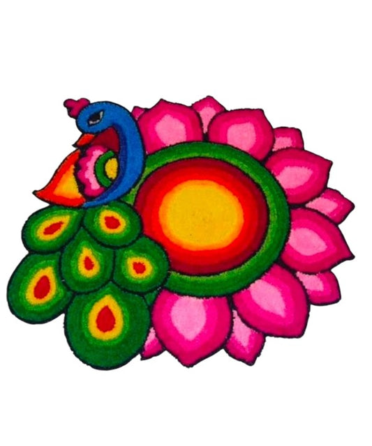 2 Feet Peacock Rangoli Mat