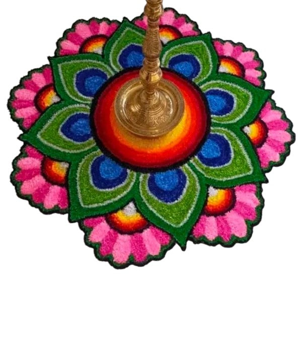 3 Feet Floral Rangoli Mat