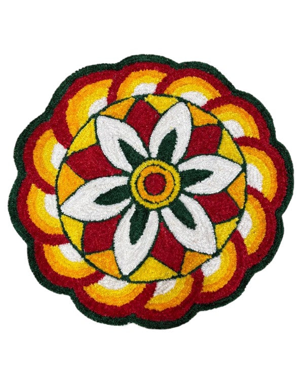 3 Feet Floral Rangoli Mat