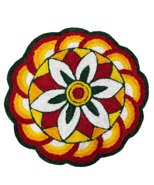 3 Feet Floral Rangoli Mat