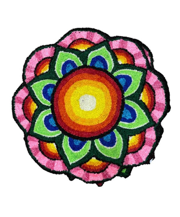 3 Feet Peacock Feather Rangoli Mat