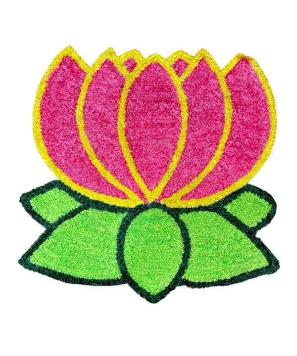2 Feet Lotus Rangoli Mat Pink