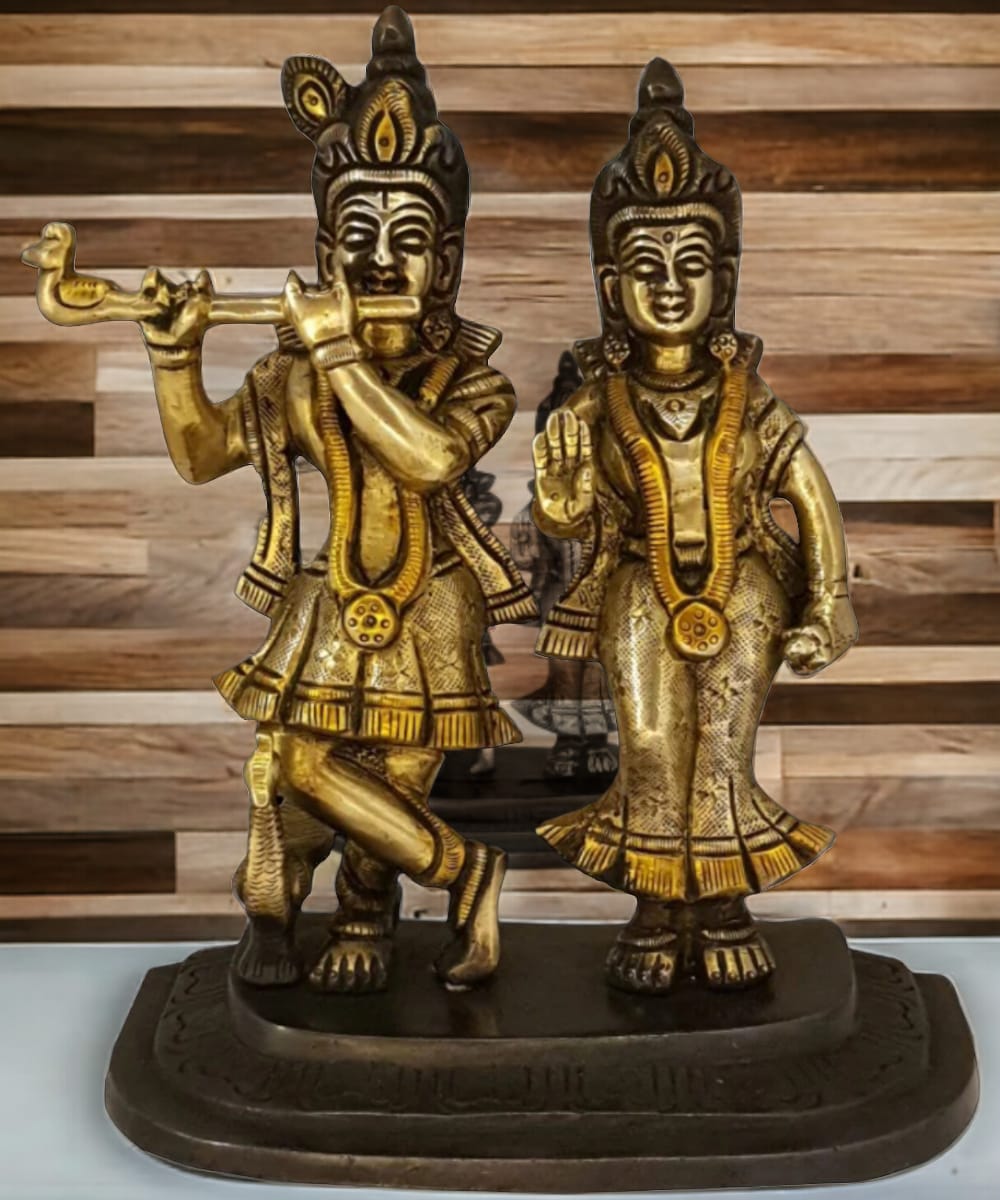 Radha Krishna Brass Statue