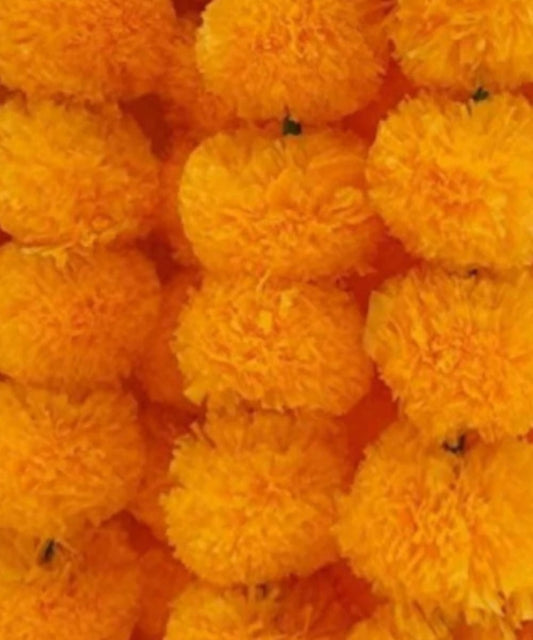 Light Orange Marigold Flower Decoration String (Set Of 5 Pc)