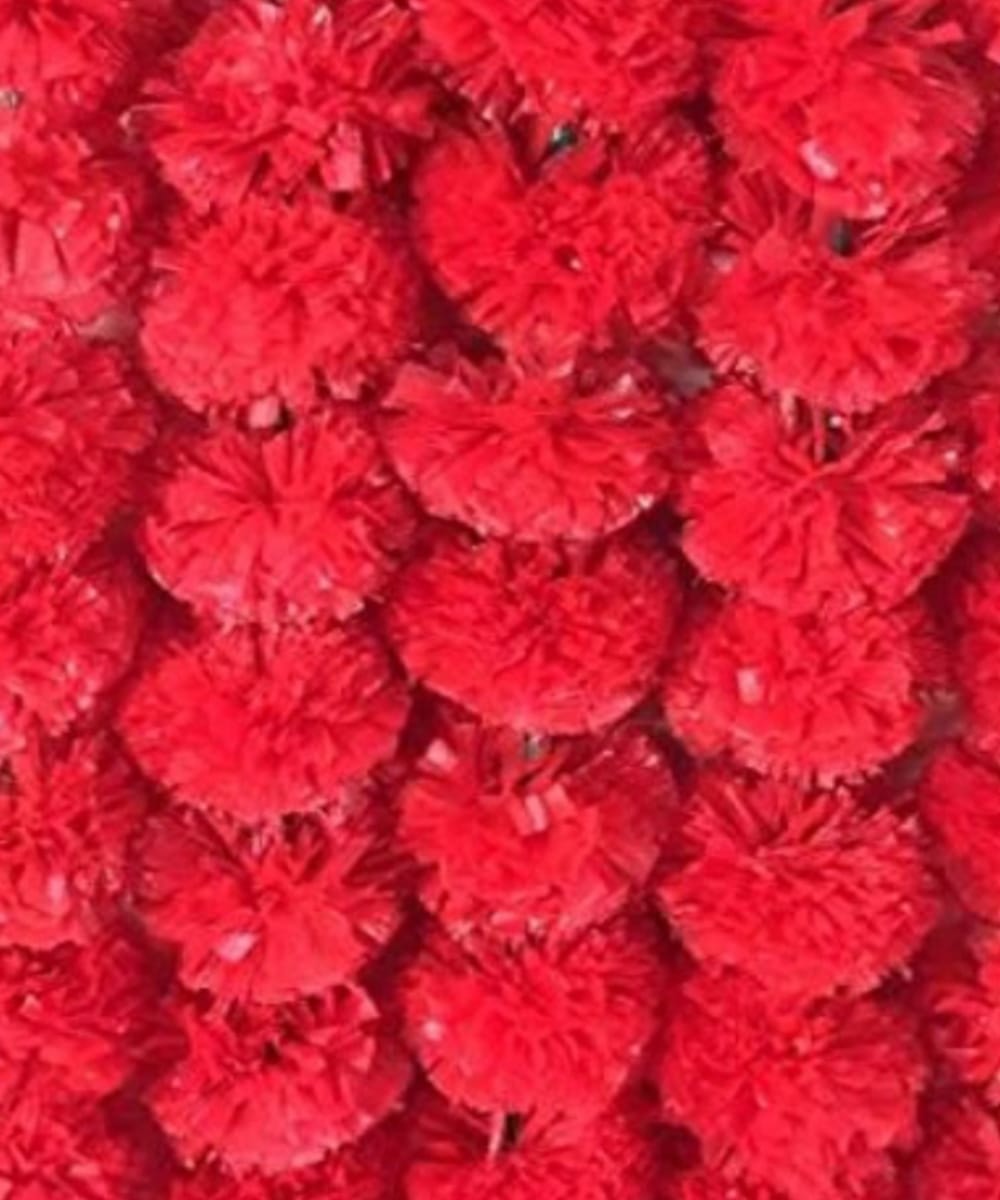 Red Marigold Flower Decoration String(Set of 5 pc)