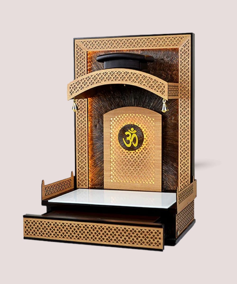 "The Classic Curve"Pooja Mandir(Single Drawer)