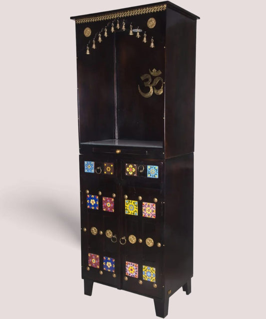 "Cabinet with Tiles"Pooja Mandir