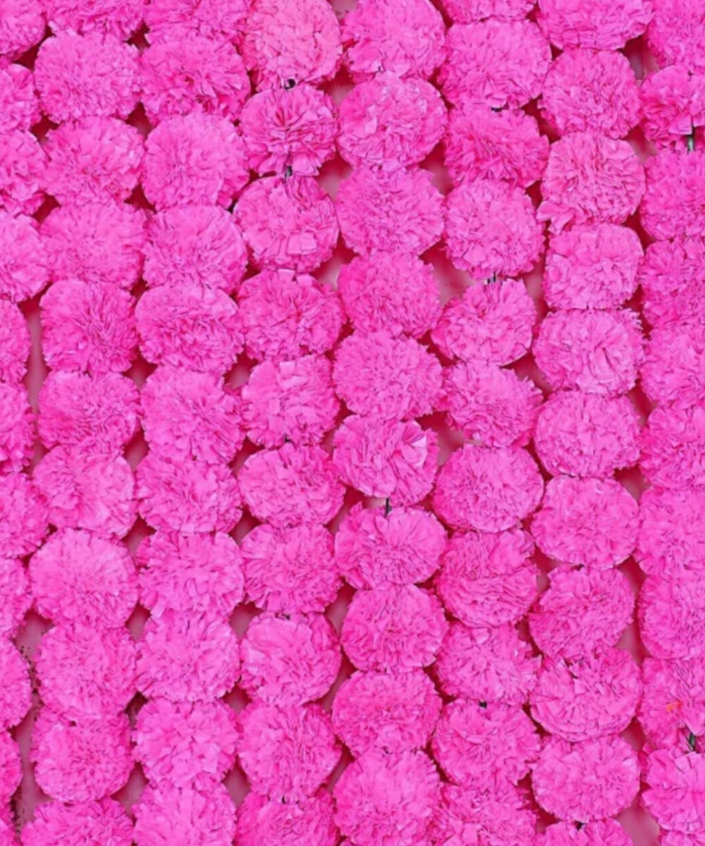 Pink Marigold Flower Decoration String (Set Of 5 Pc)