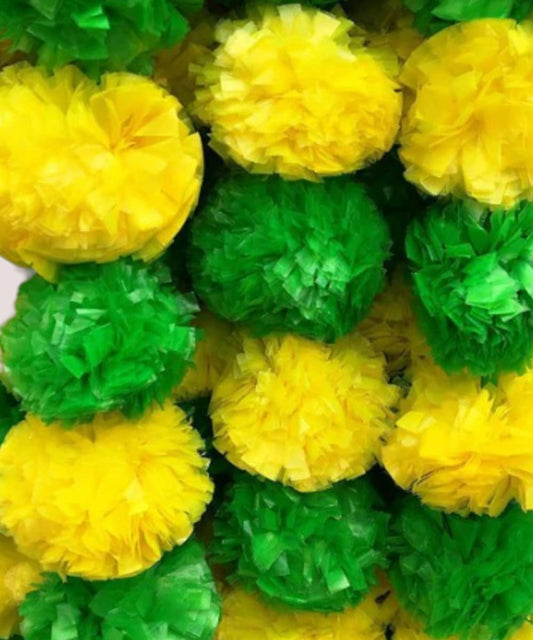 Yellow & Green Marigold Flower Decoration String(Set Of 5 Pc)