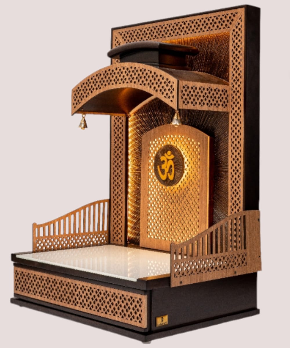 "The Classic Curve"Pooja Mandir(Single Drawer)