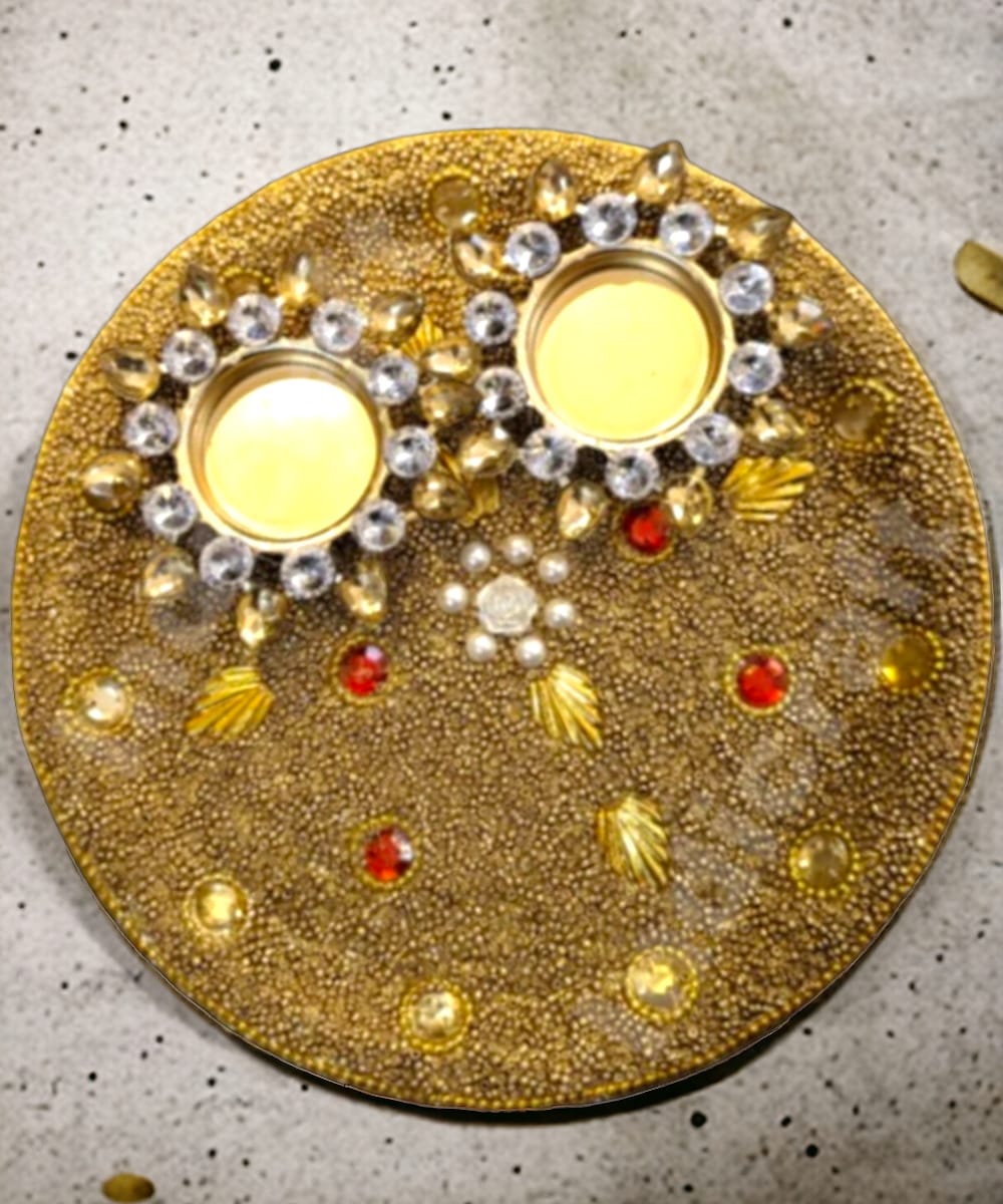 Pooja Thali with TeaLight Holder