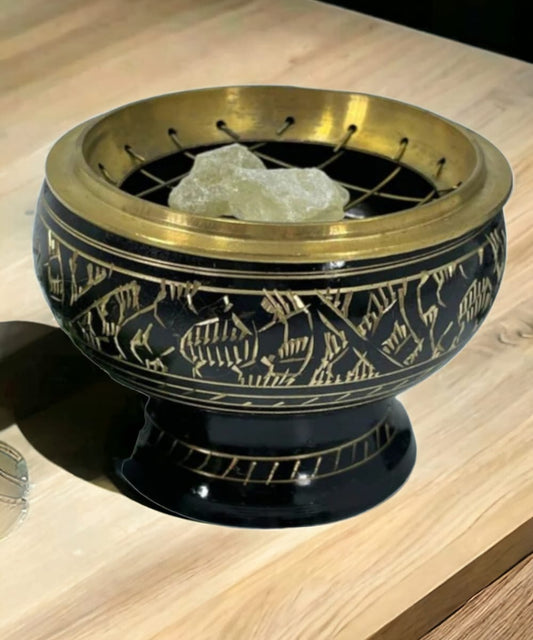 Metal Brass Bowl for Incense Aroma (Brass Jali Burner)