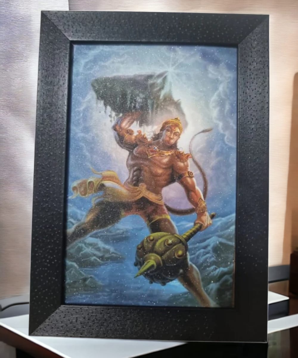 Wall Art Of Hanuman With Frame for Home and Office Decor